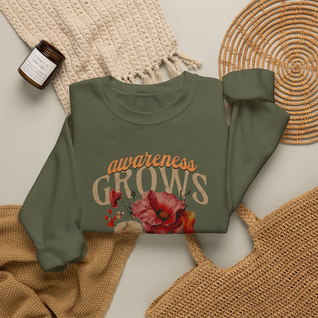 Awareness Grows Acceptance Flourishes Unisex Crewneck Sweatshirt