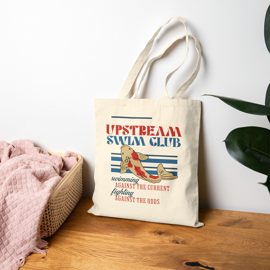 Upstream Swim Club Cotton Canvas Tote Bag