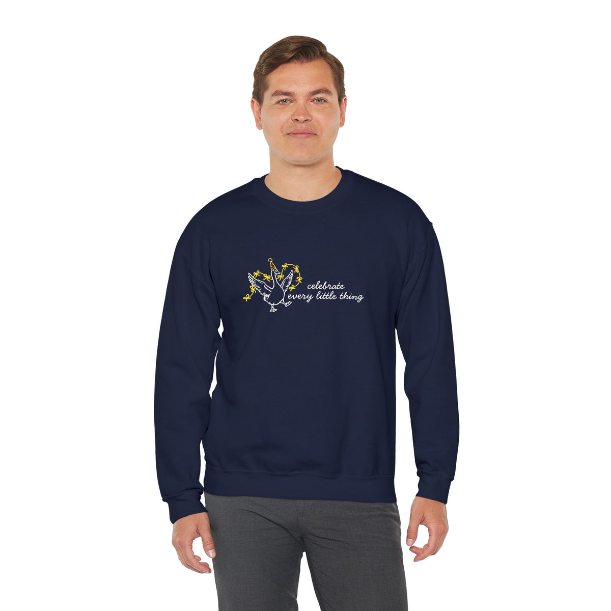 Celebrate Embroidered Goose Unisex Heavy Blend™ Crewneck Sweatshirt