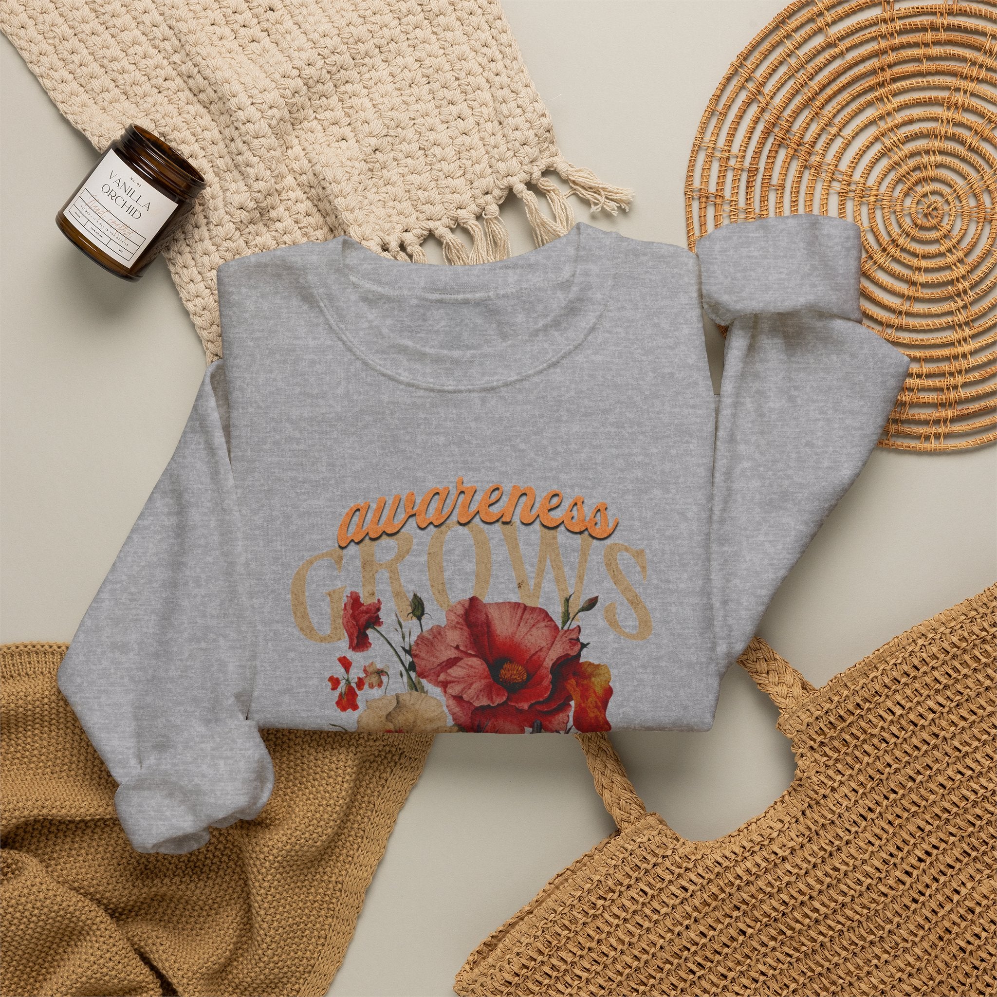 Awareness Grows Acceptance Flourishes Unisex Crewneck Sweatshirt