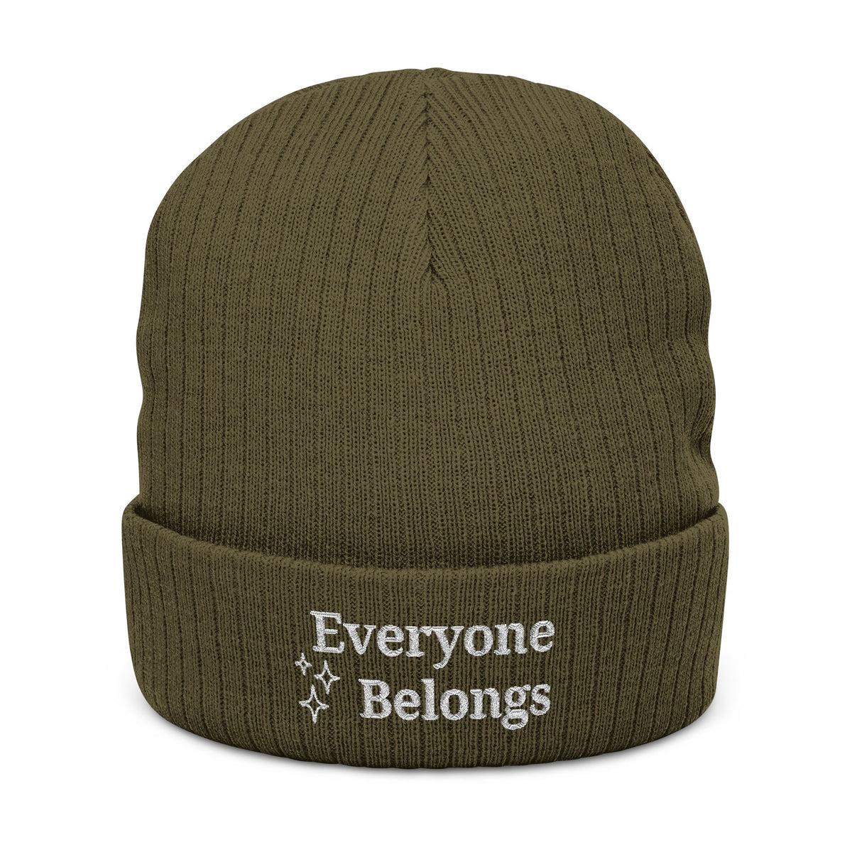 Everyone Belongs Ribbed Knit Beanie (Embroidery)