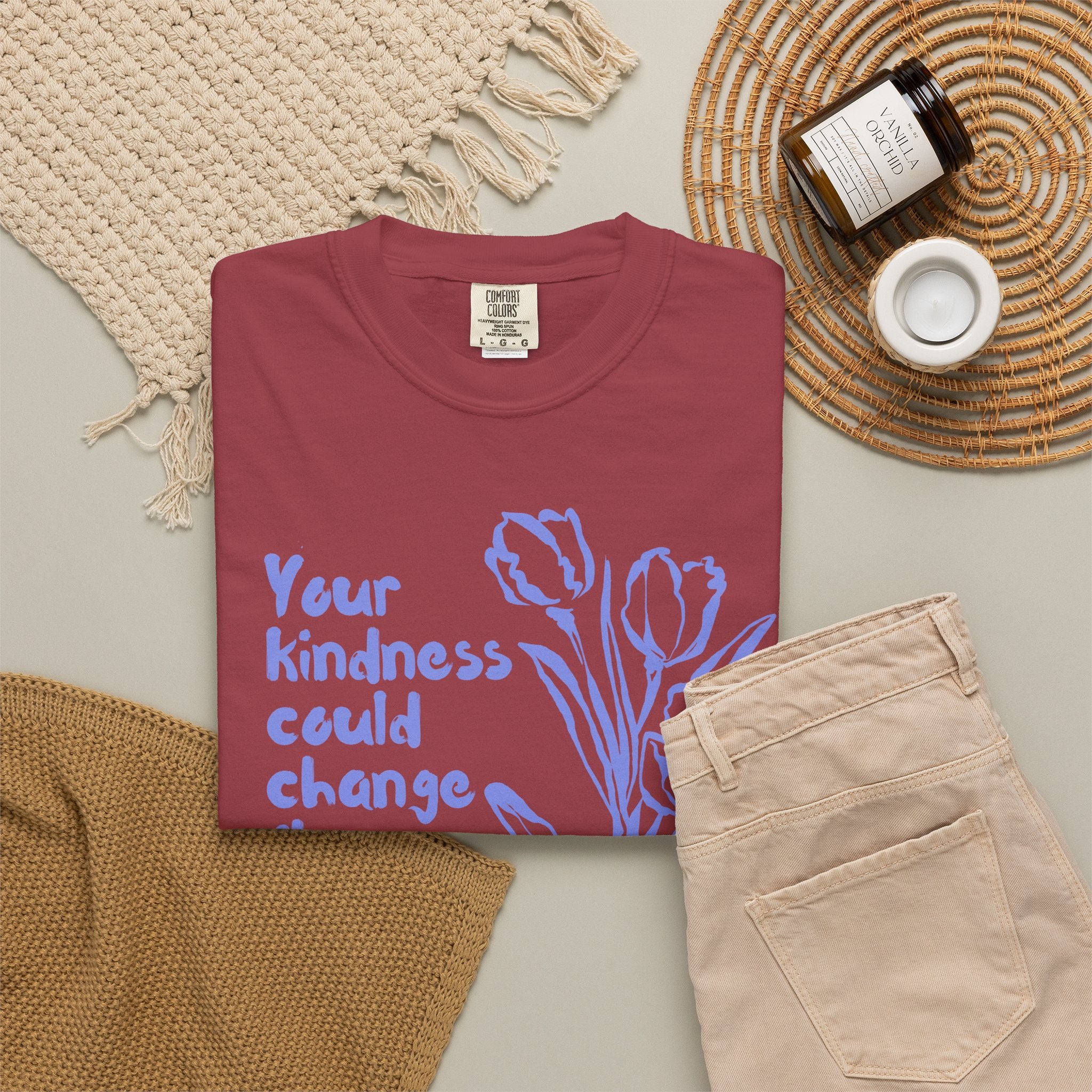Kindness Changes The World Unisex Garment-Dyed T-shirt