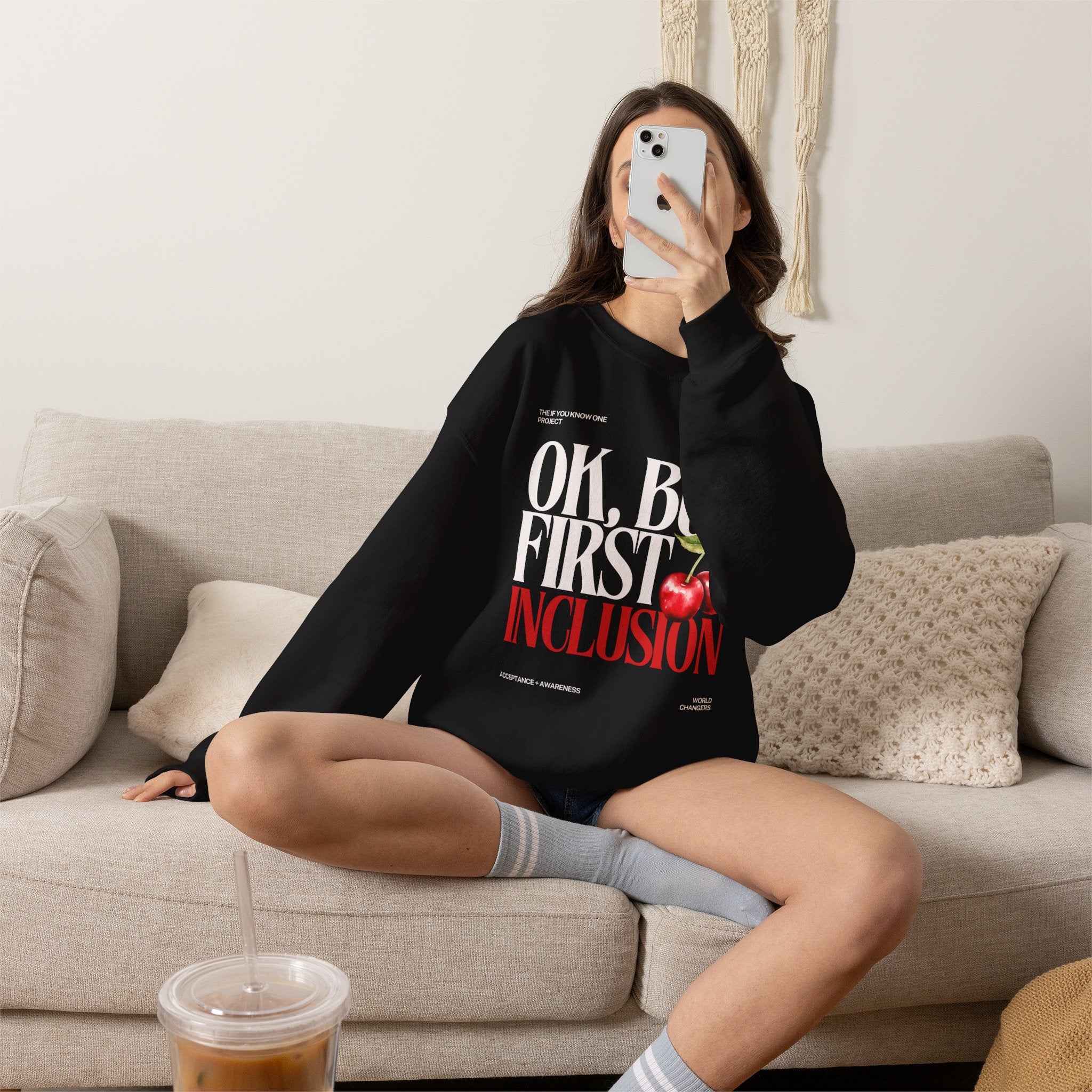 OK But First Inclusion Unisex Crewneck Sweatshirt
