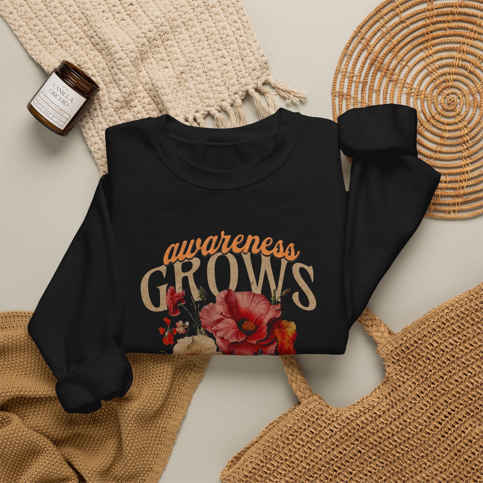Awareness Grows Acceptance Flourishes Unisex Crewneck Sweatshirt