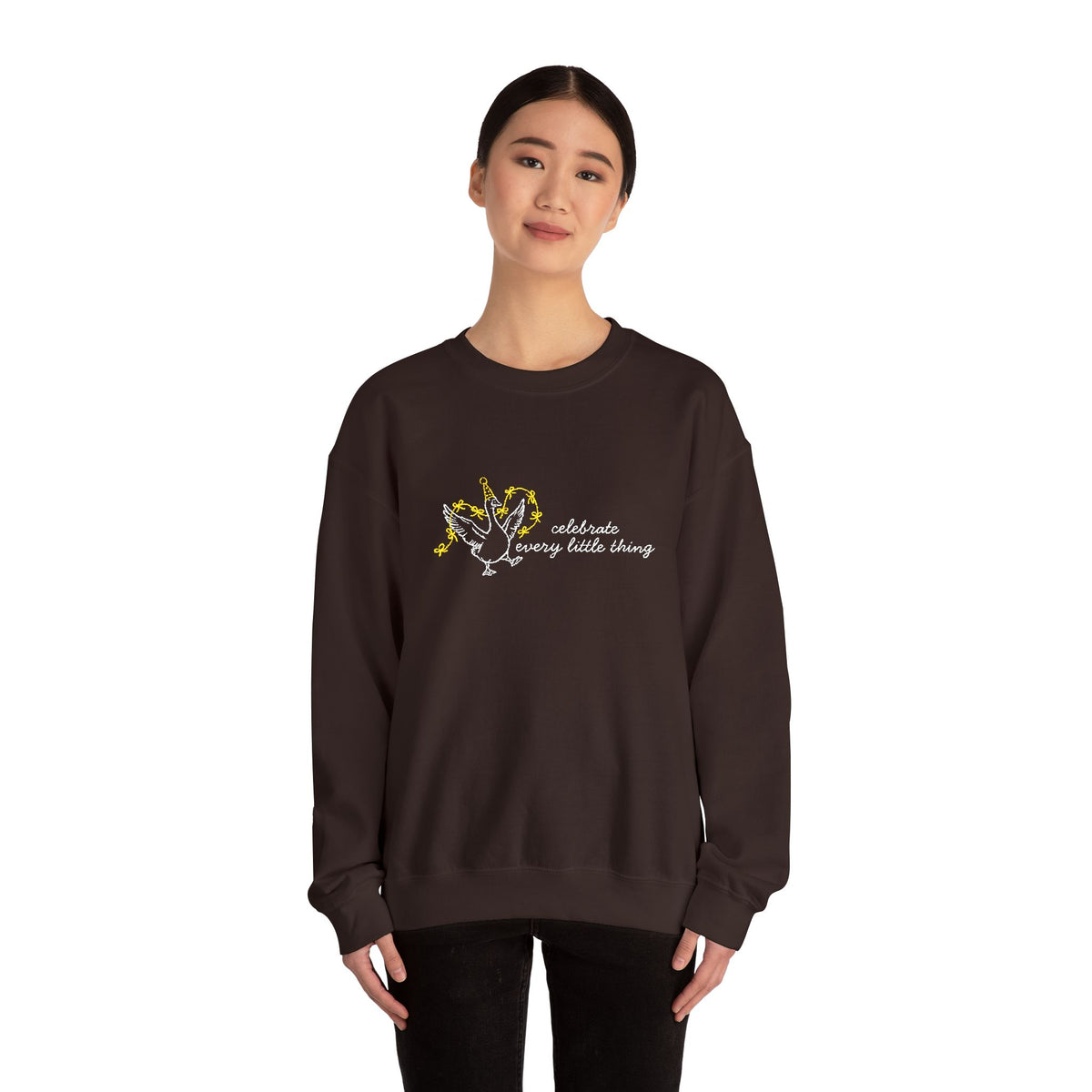 Celebrate Embroidered Goose Unisex Heavy Blend™ Crewneck Sweatshirt