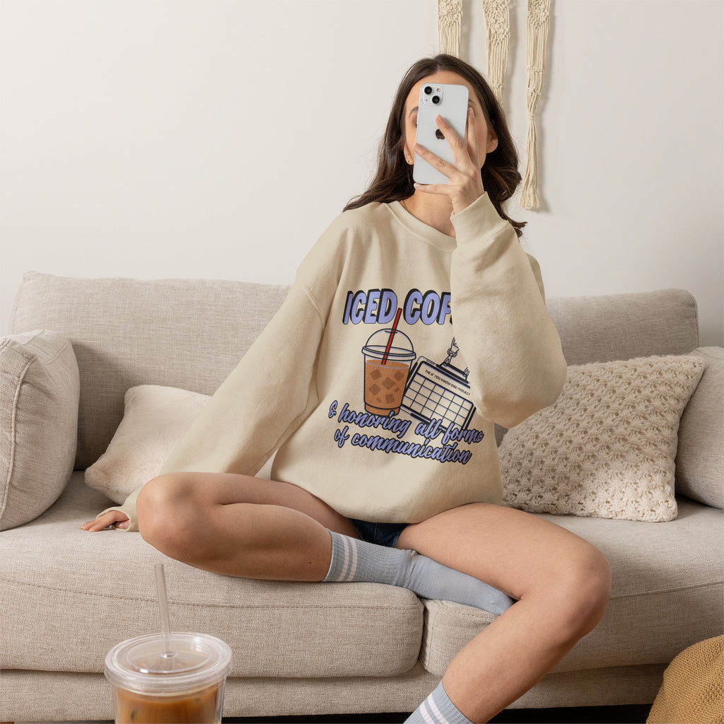 Iced Coffee and Communication Unisex Crewneck Sweatshirt
