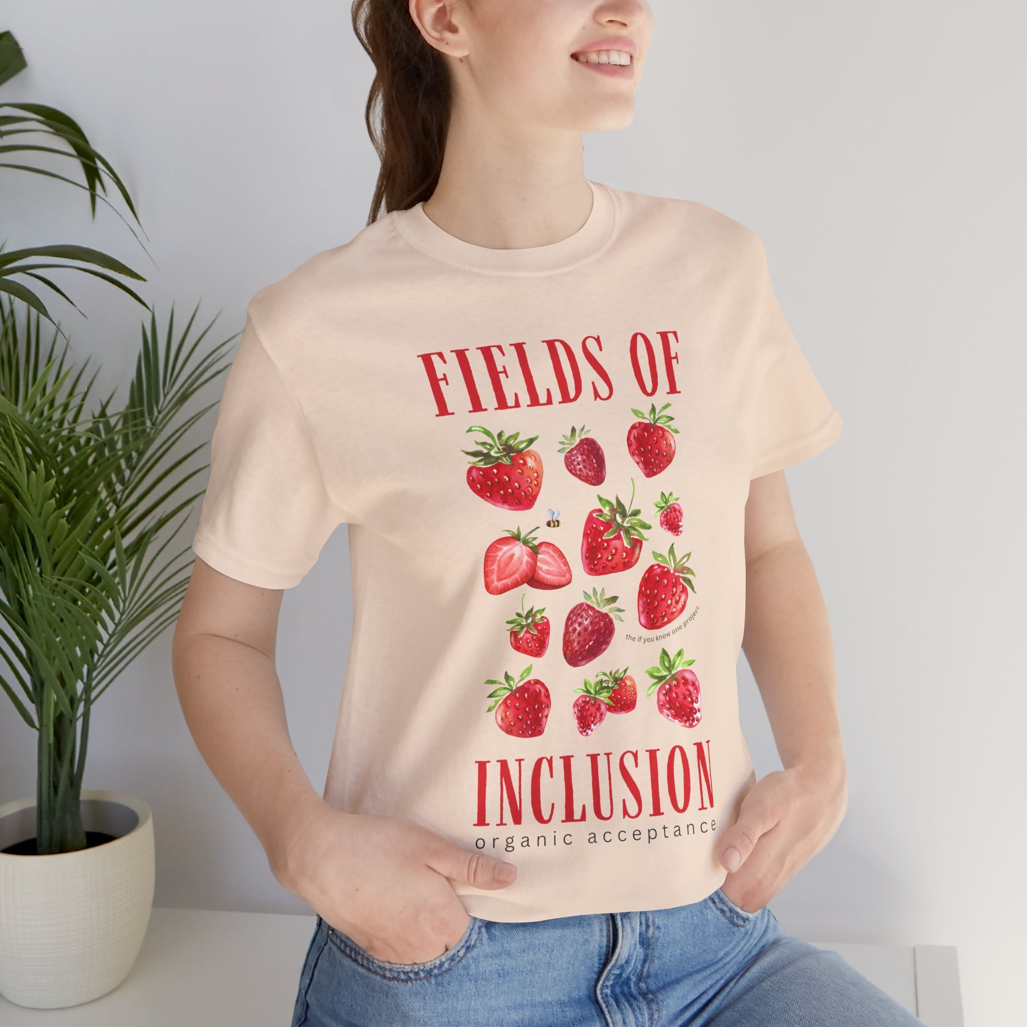 Fields of Inclusion Strawberry Unisex Jersey Short Sleeve Tee