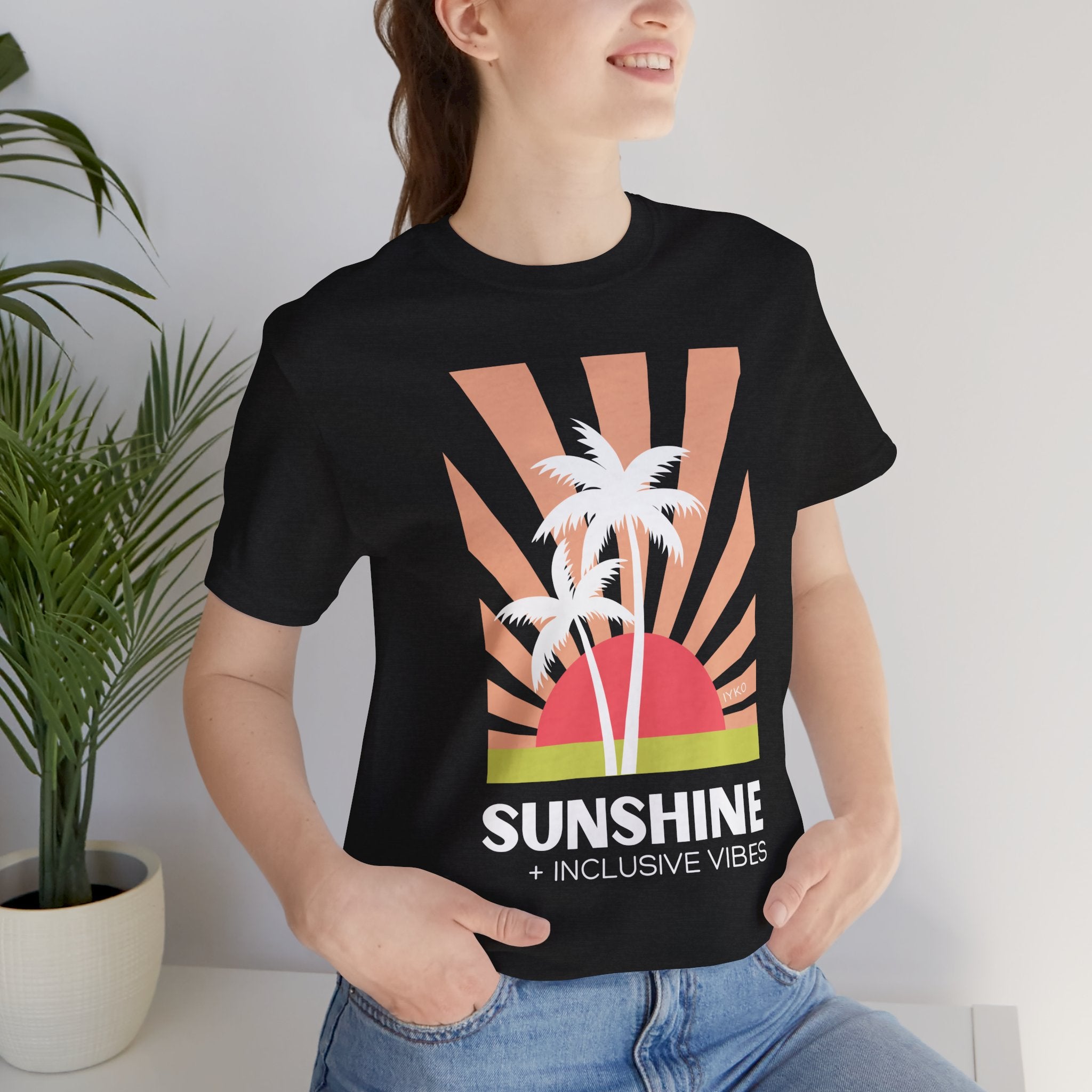 Sunshine and Inclusive Vibes Unisex Jersey Short Sleeve Tee