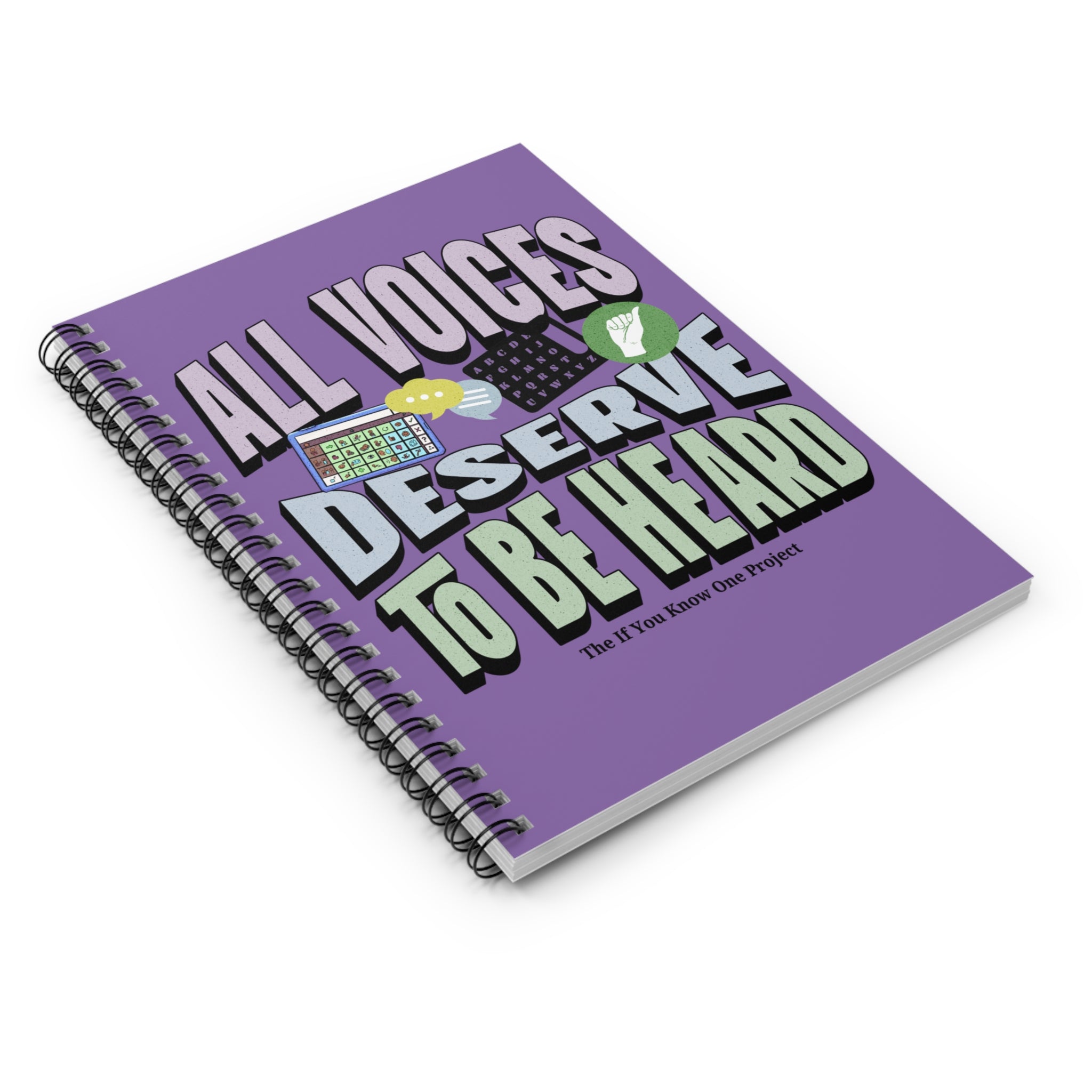 All Voices Deserve to be Heard Spiral Ruled Line Notebook