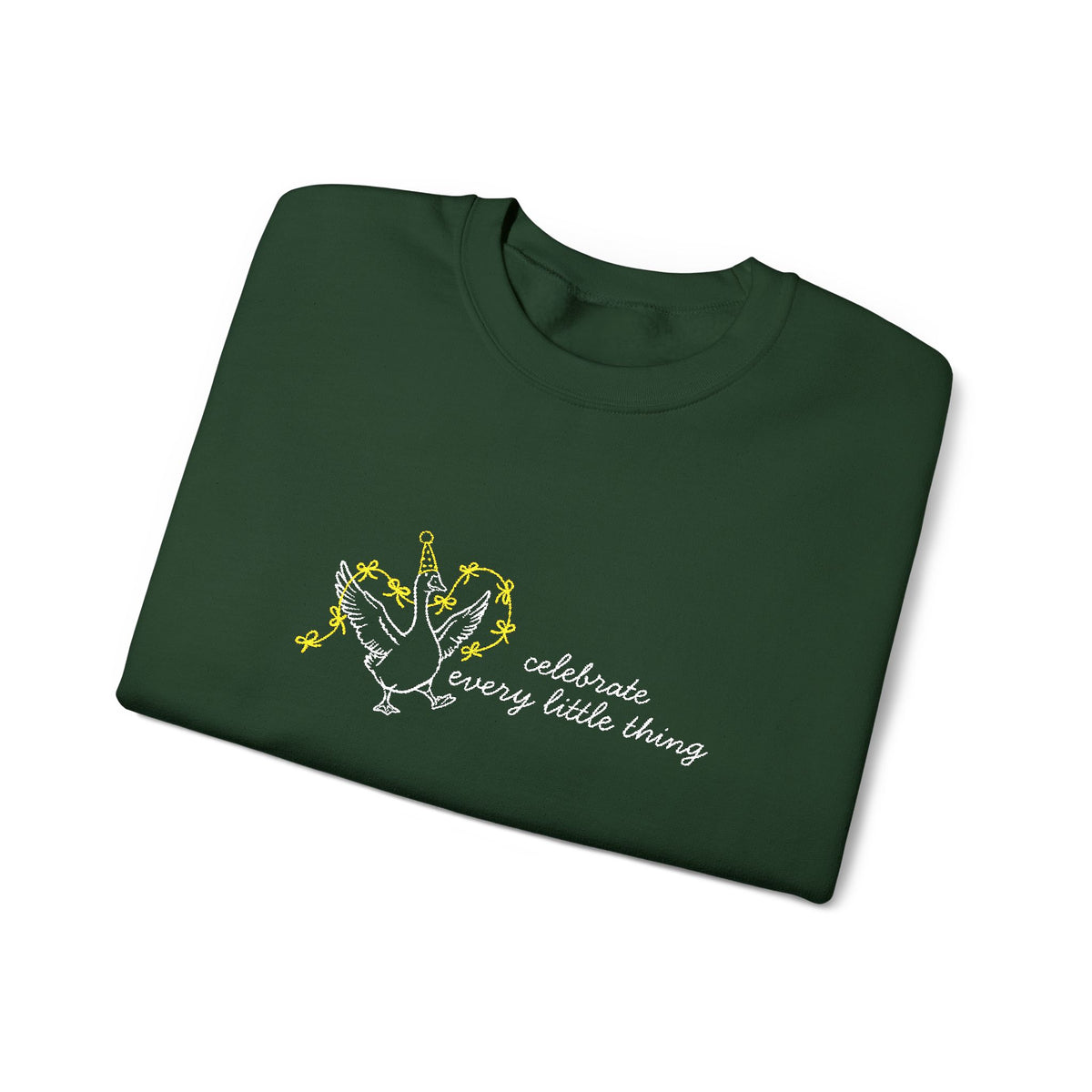 Celebrate Embroidered Goose Unisex Heavy Blend™ Crewneck Sweatshirt