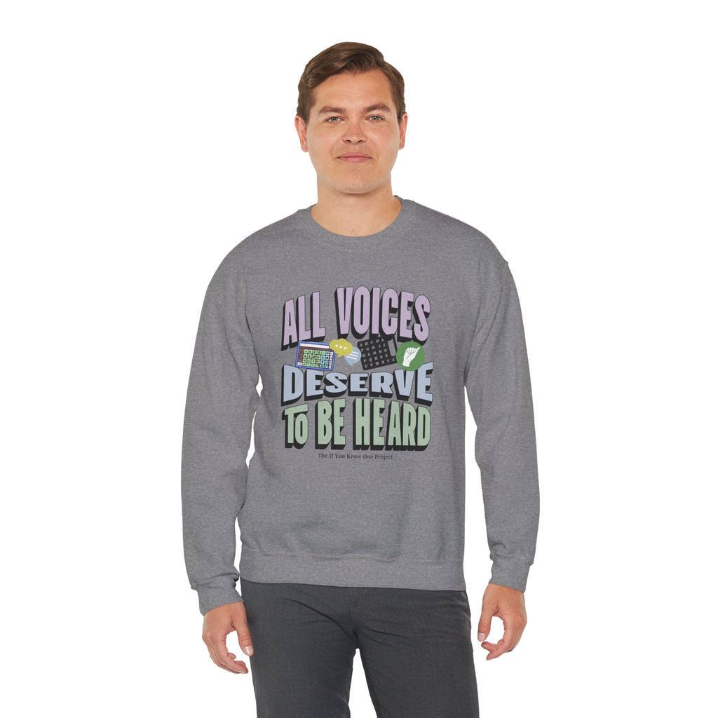 All Voices Deserve To Be Heard Unisex Heavy Blend™ Crewneck Sweatshirt