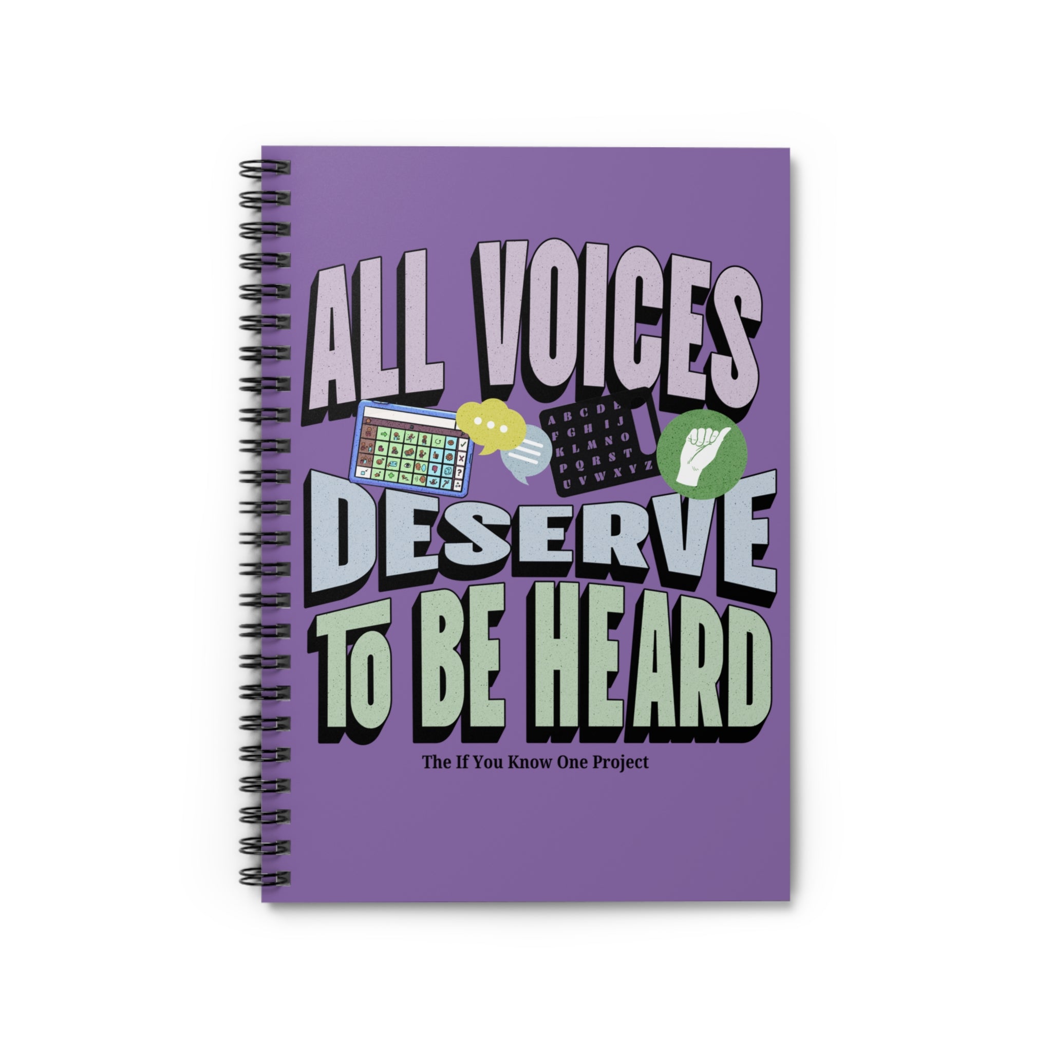 All Voices Deserve to be Heard Spiral Ruled Line Notebook