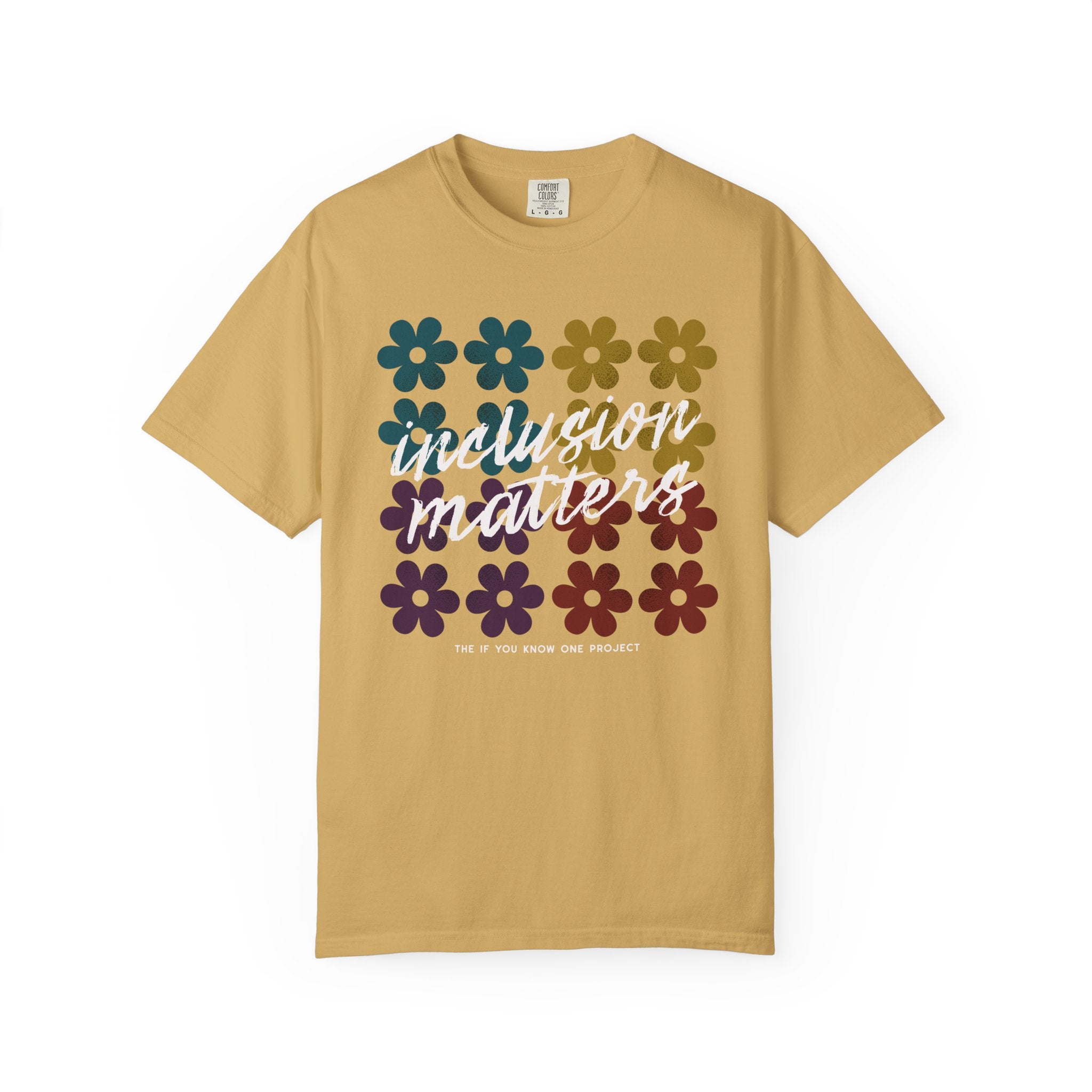 Inclusion Matters Retro Floral Unisex Garment-Dyed T-shirt