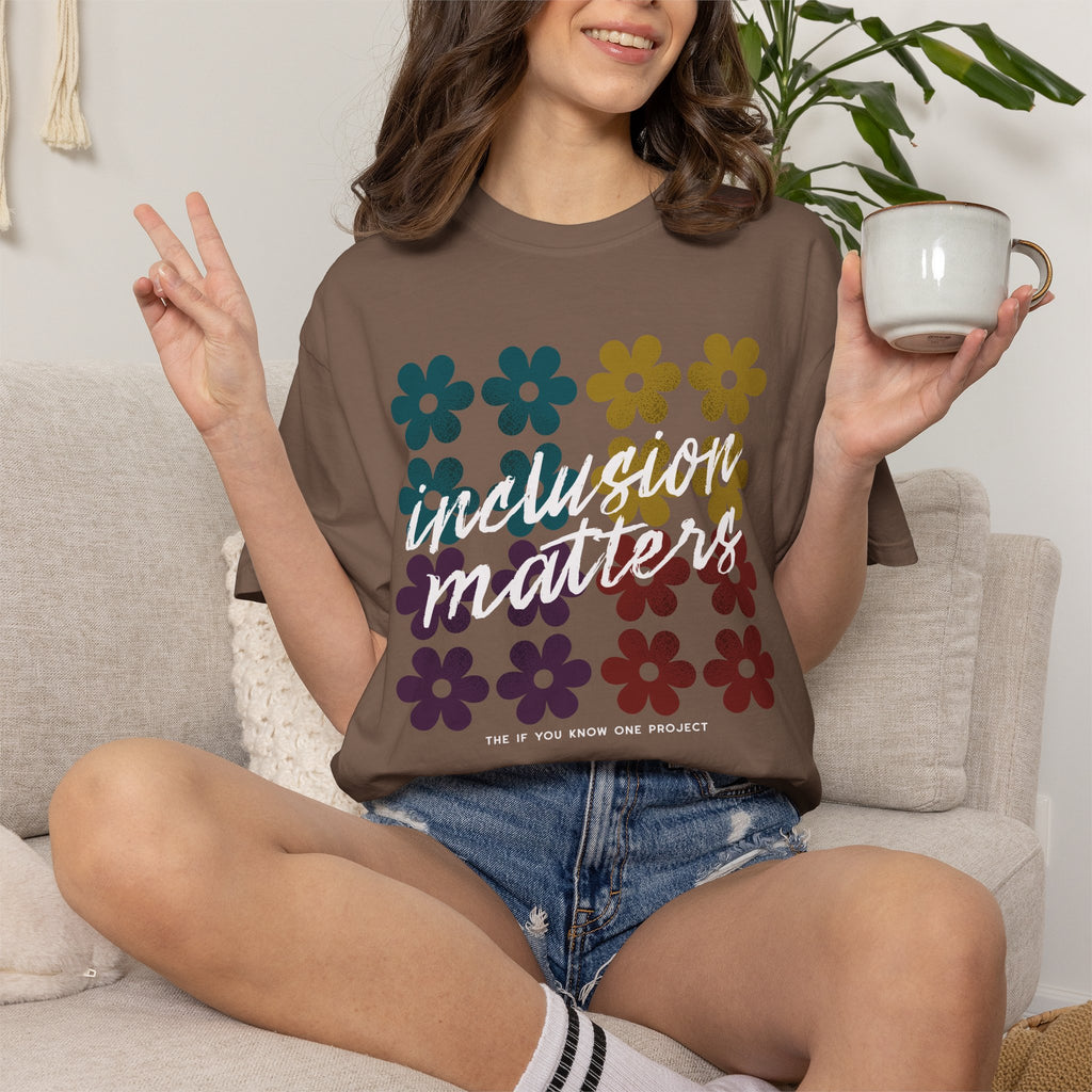 Inclusion Matters Retro Floral Unisex Garment-Dyed T-shirt