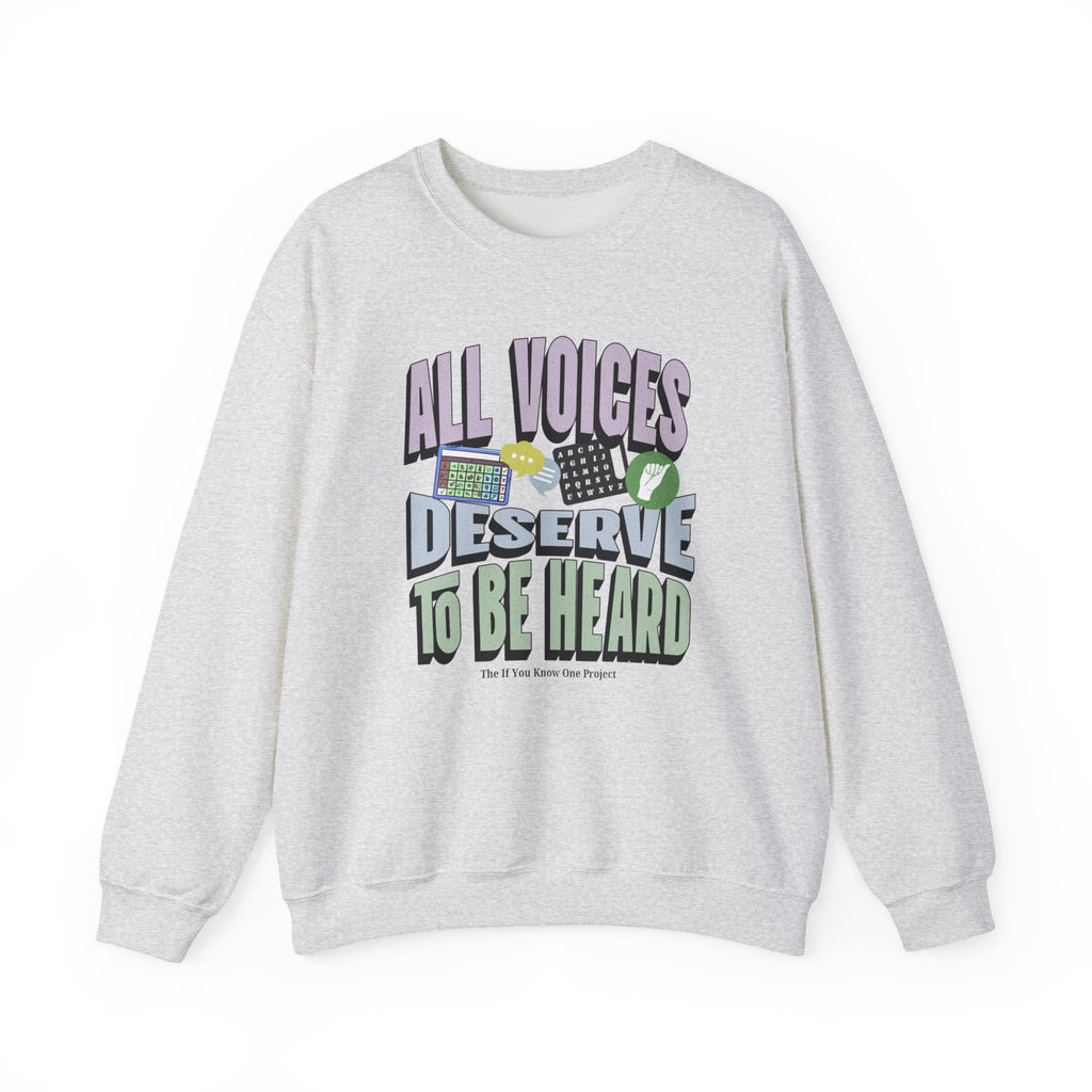 All Voices Deserve To Be Heard Unisex Heavy Blend™ Crewneck Sweatshirt