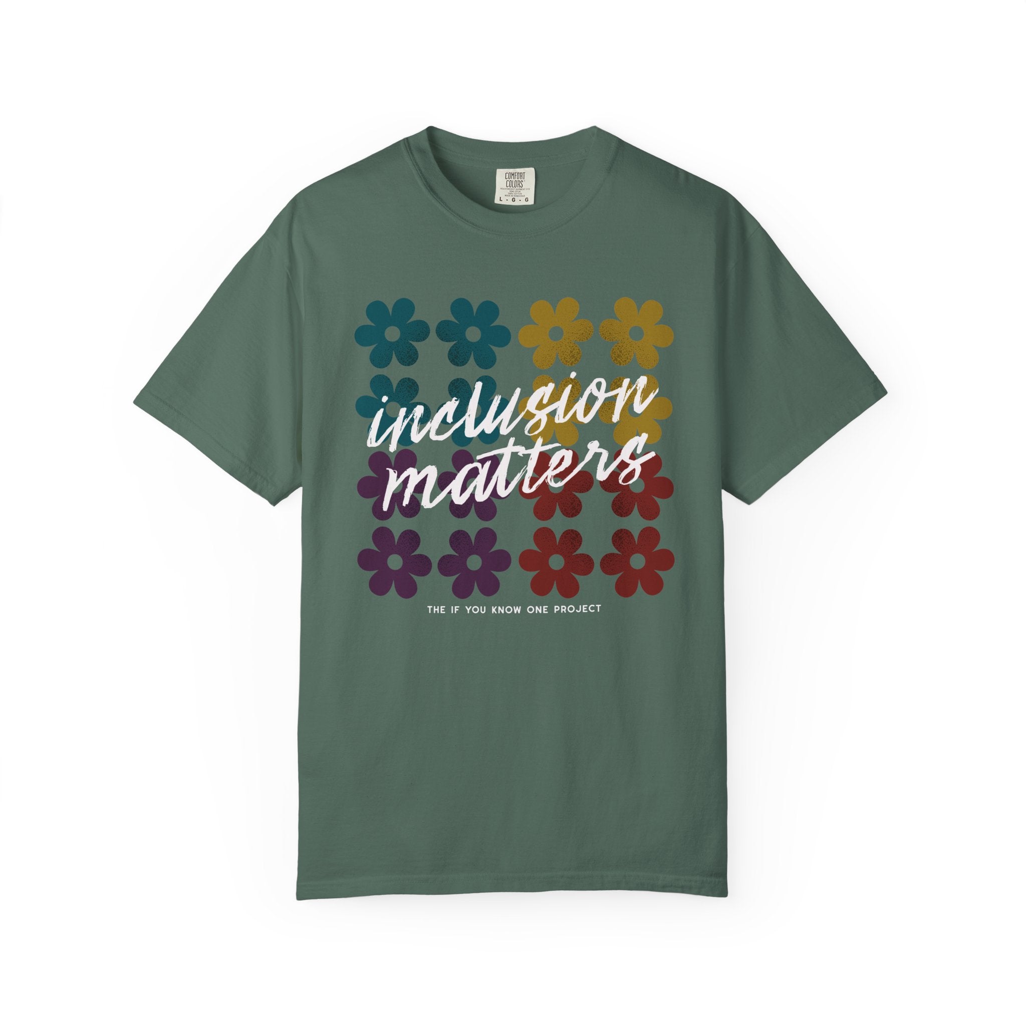 Inclusion Matters Retro Floral Unisex Garment-Dyed T-shirt