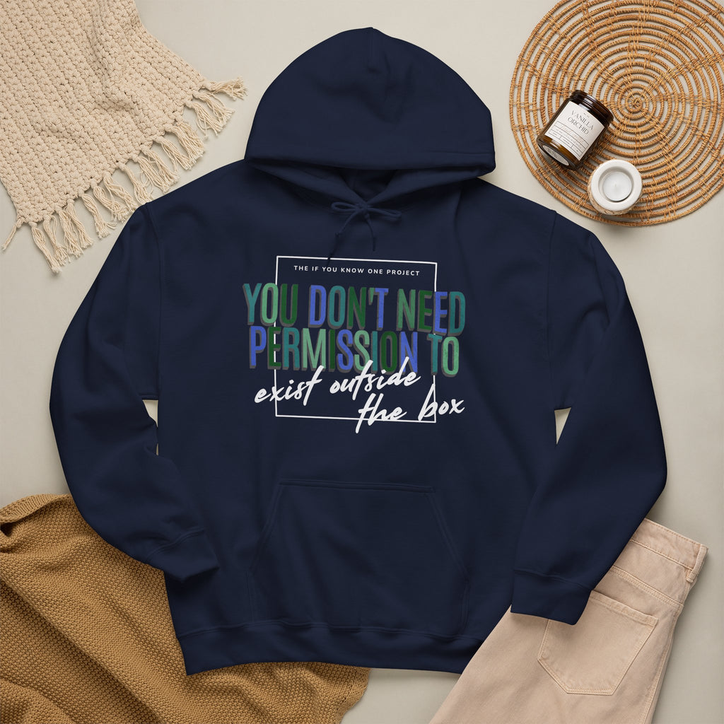 You Don't Need Permission To Exist Outside The Box Unisex Heavy Blend™ Hooded Sweatshirt