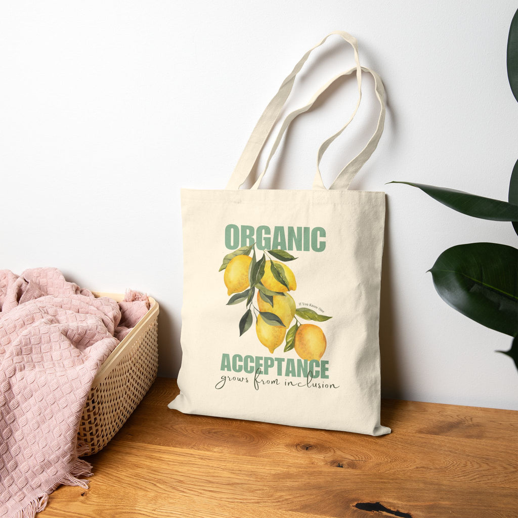 Organic Acceptance Lemon Cotton Canvas Tote Bag