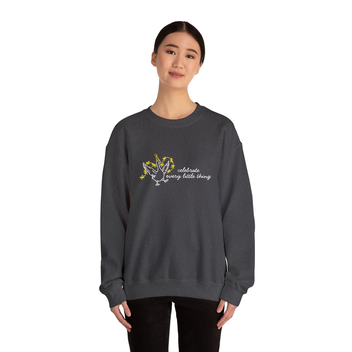 Celebrate Embroidered Goose Unisex Heavy Blend™ Crewneck Sweatshirt
