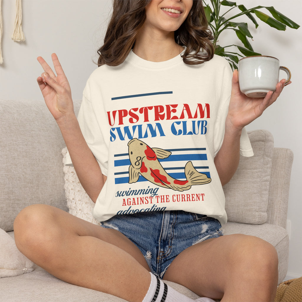 Upstream Swim Club Unisex Garment-Dyed T-shirt