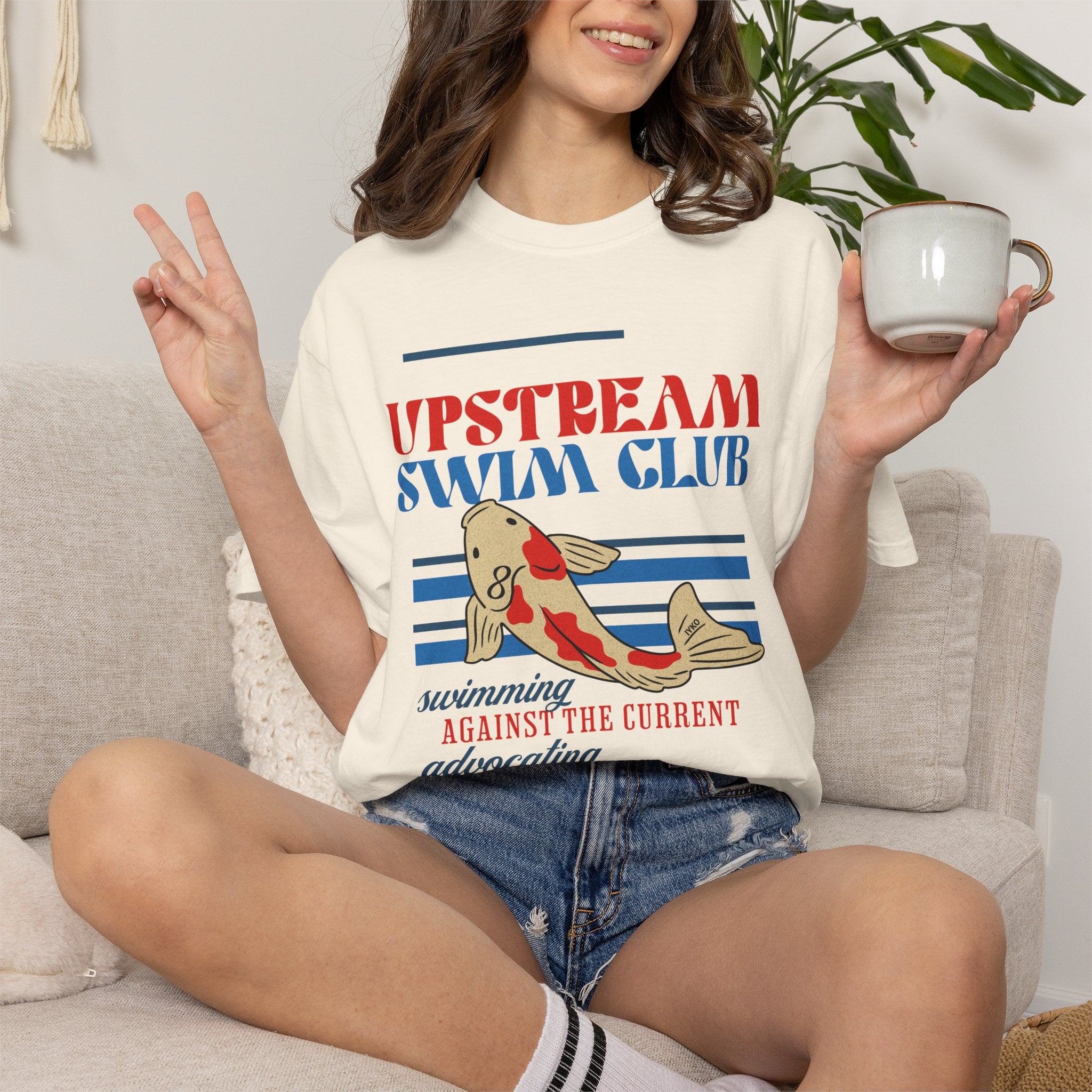 Upstream Swim Club Unisex Garment-Dyed T-shirt