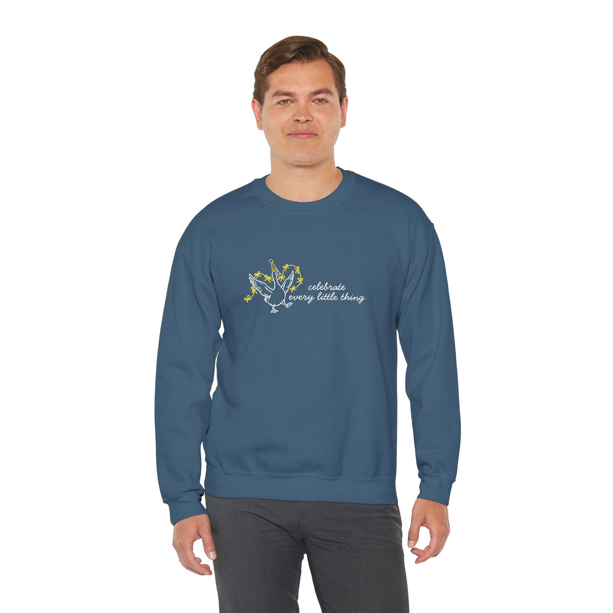 Celebrate Embroidered Goose Unisex Heavy Blend™ Crewneck Sweatshirt