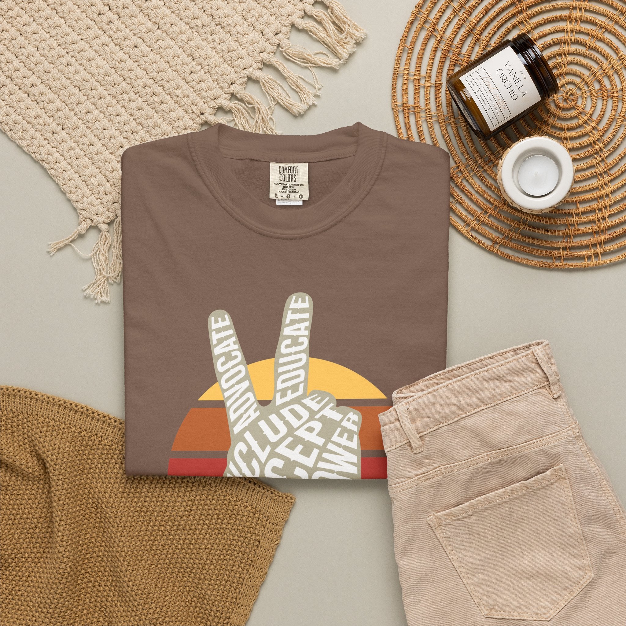 Neuro-affirming Peace Sign Unisex Garment-Dyed T-shirt
