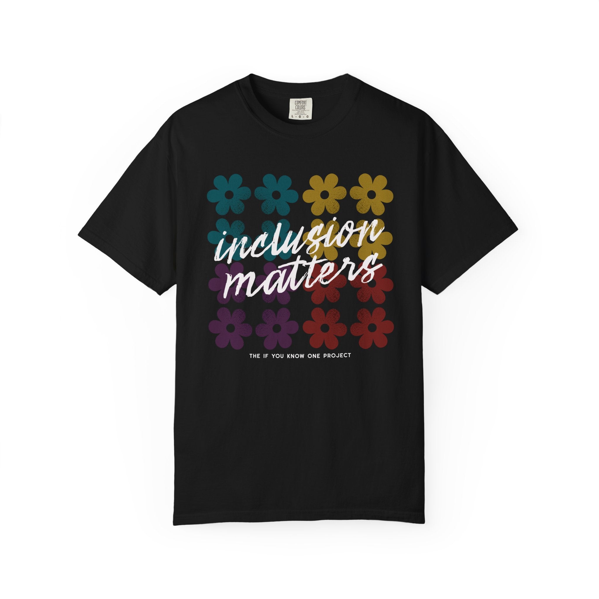 Inclusion Matters Retro Floral Unisex Garment-Dyed T-shirt