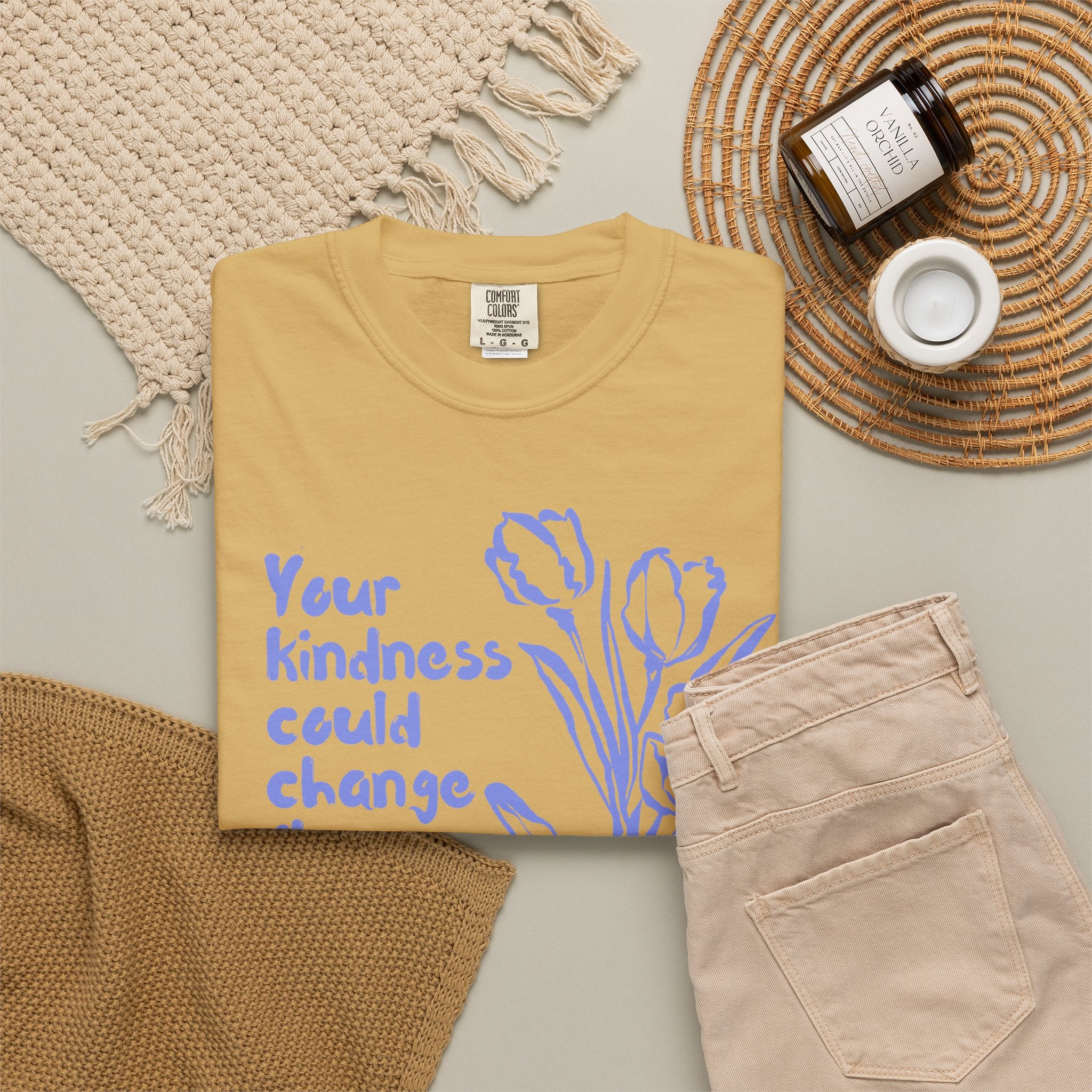 Kindness Changes The World Unisex Garment-Dyed T-shirt