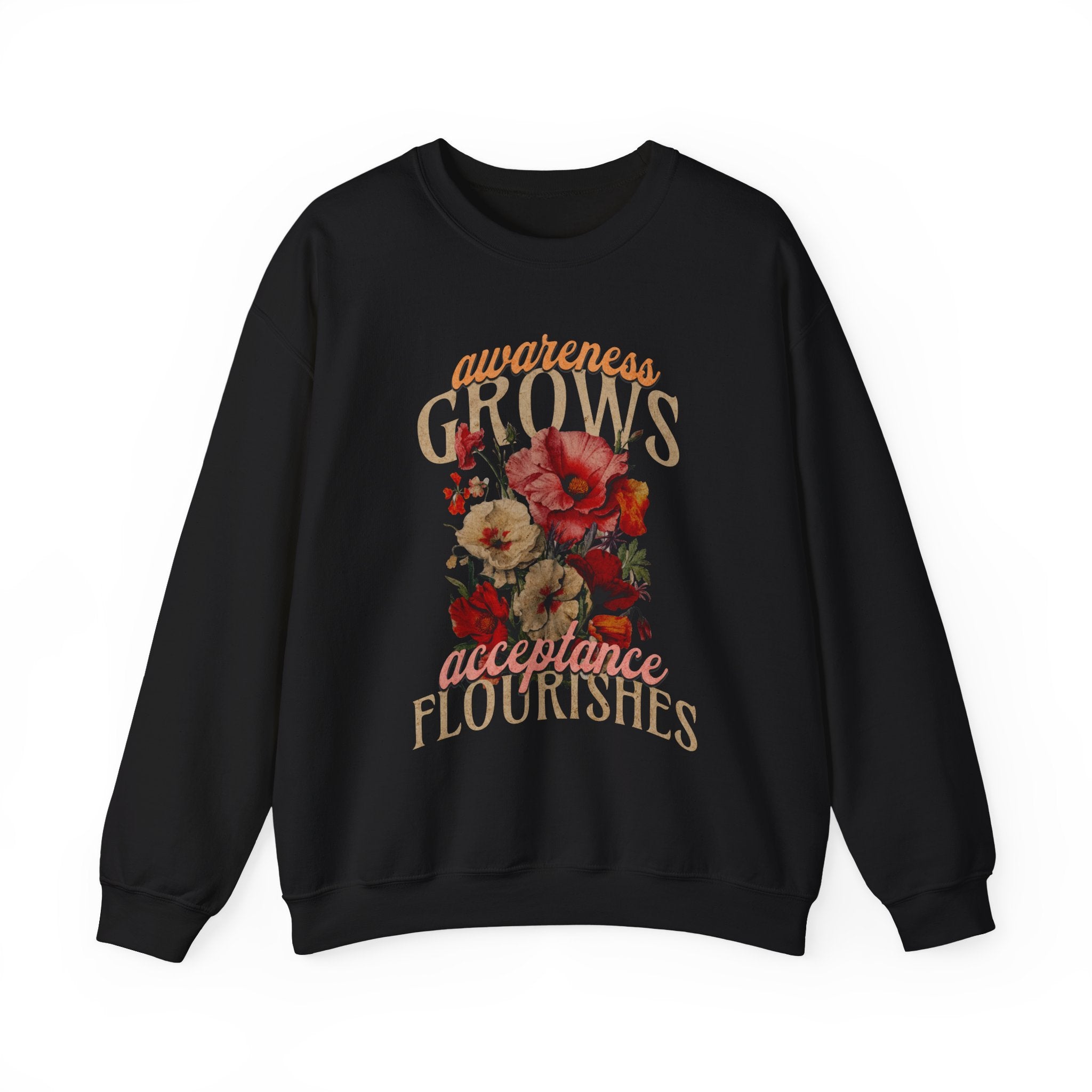 Awareness Grows Acceptance Flourishes Unisex Crewneck Sweatshirt