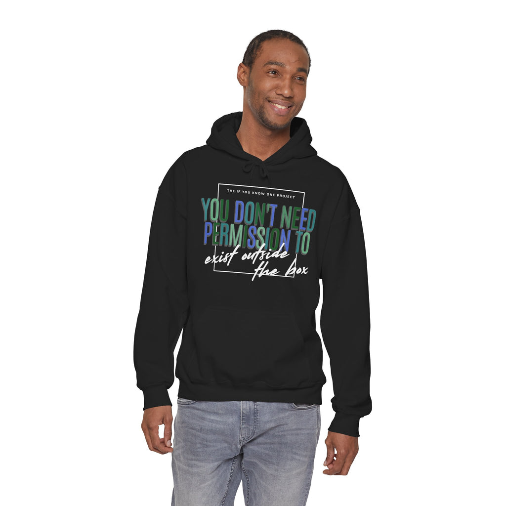 You Don't Need Permission To Exist Outside The Box Unisex Heavy Blend™ Hooded Sweatshirt