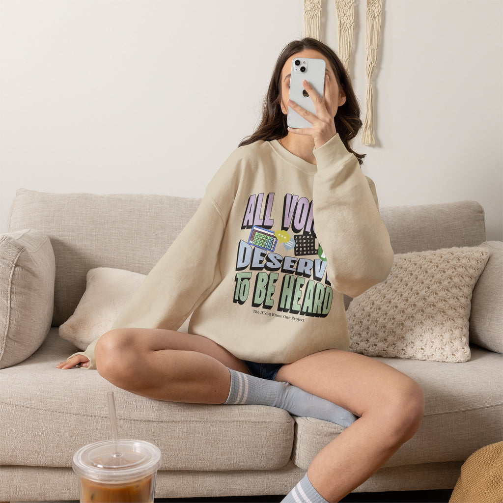 All Voices Deserve To Be Heard Unisex Heavy Blend™ Crewneck Sweatshirt