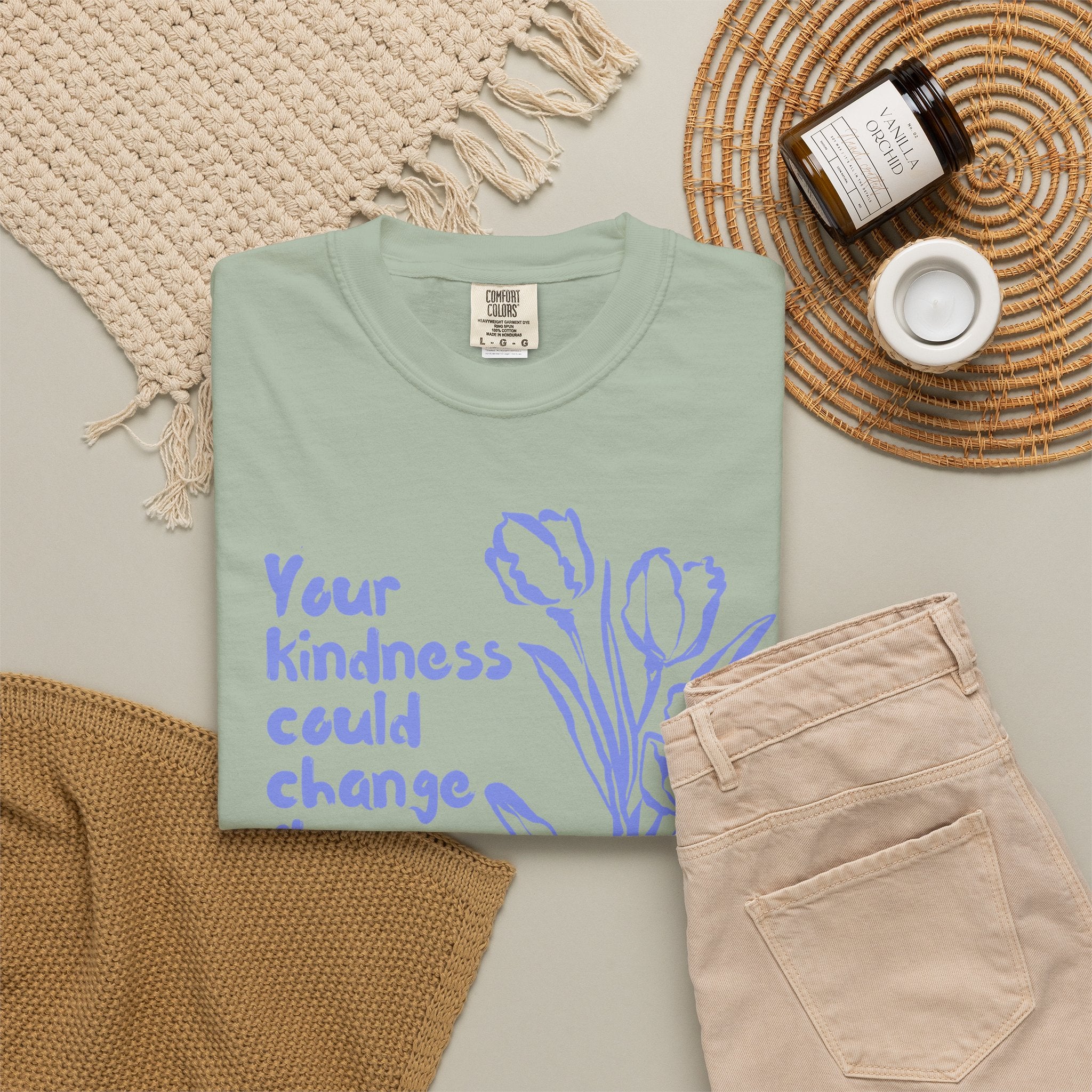 Kindness Changes The World Unisex Garment-Dyed T-shirt